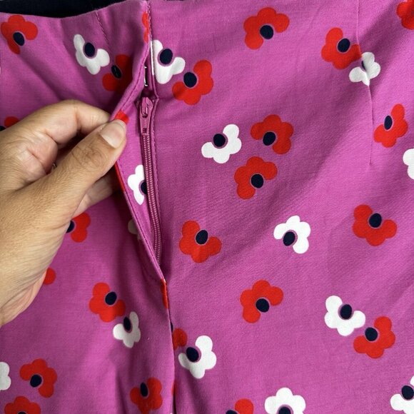 Boden Pink Red Floral Sorrento Ankle Skimmer Resort Pants 10P Ditzy Boho Preppy - Picture 3 of 13